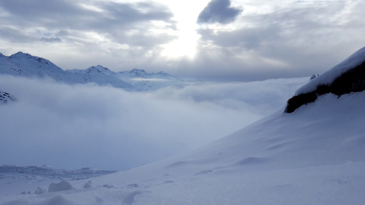 Timelapse. View towards Klöstertal from the middlestation of the Trittkopfbahn (Flexenbahn)