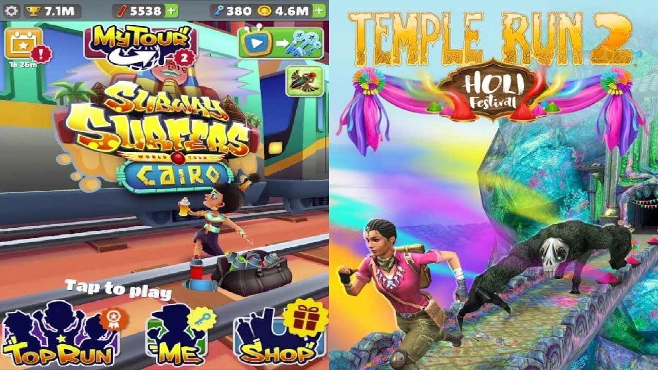 Subway Surfers: Cairo VS Temple Run 2 Holi Festival! Walkthrough - YouTube