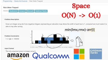 9.9 RAIN WATER TRAPPED (Stacks and Queues)-Interviewbit #stack#programming#queue