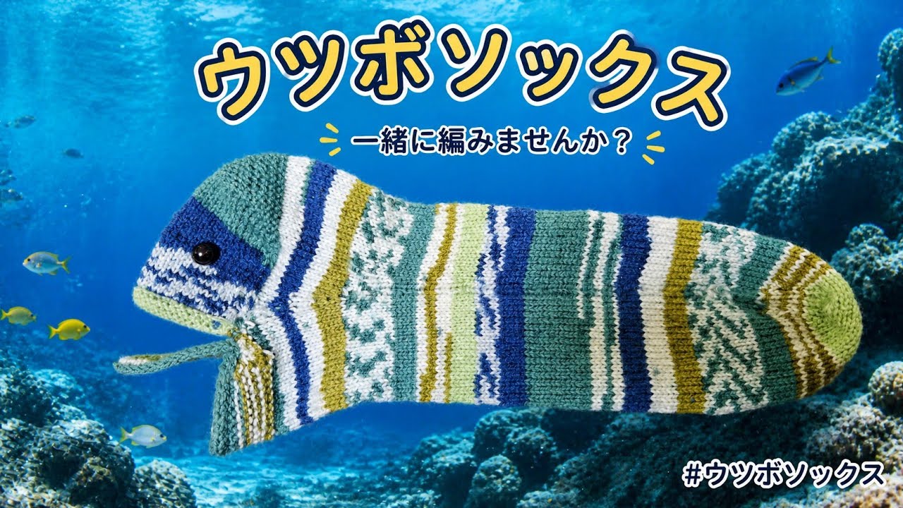 ウツボソックスを編んでみる Part4】靴下、iコード止め ウツボソックス
