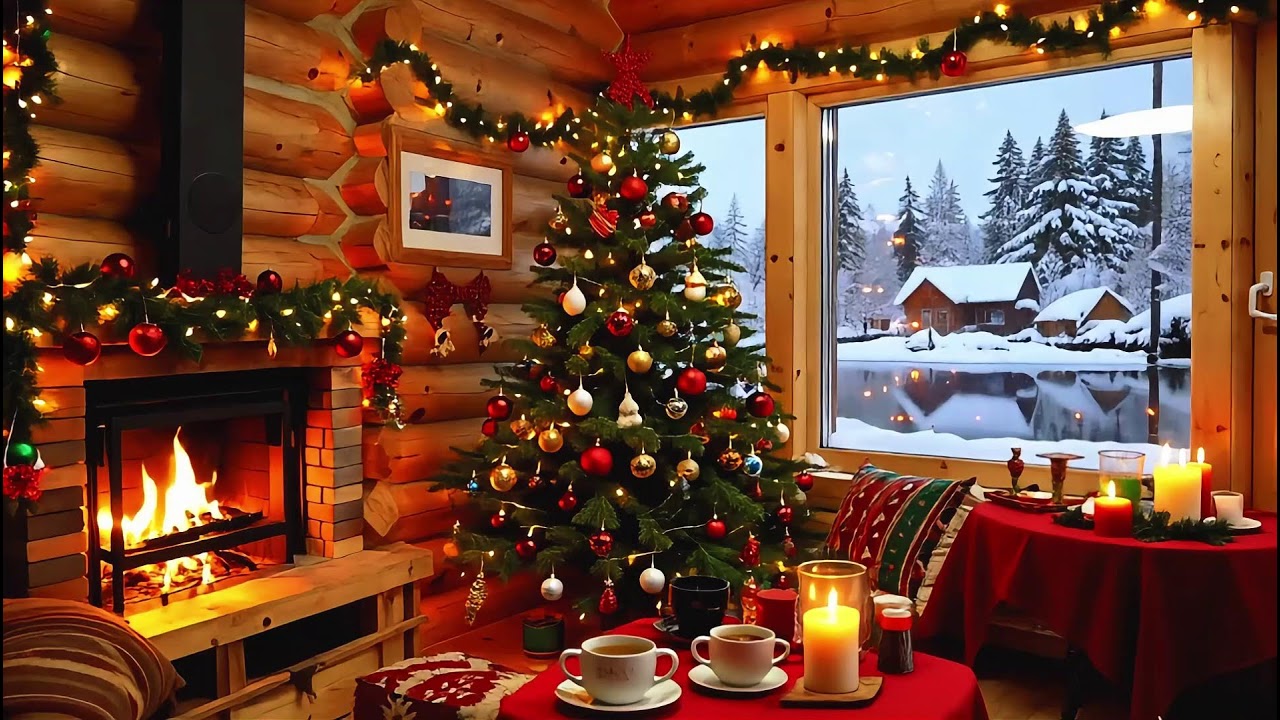 Snowy Night Coffee Shop Jazz ☕ Relaxing Winter Atmosphere