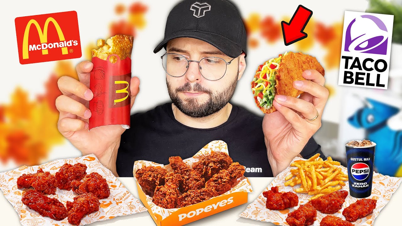 Am incercat TOATE NOUTATILE de la McDonald's, Taco Bell, si Poepeye's!