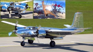 : SPECTACULAR SIGHT: Douglas A-26B Invader N500MR Landing at Bern in Switzerland!