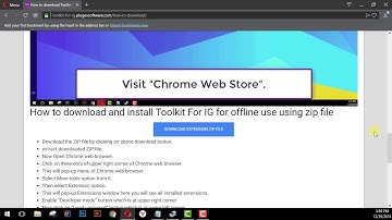 How to download and install Toolkit For Instagram for offline use using zip file on Opera browser