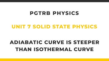 Adiabatic curve is steeper than Isothermal curve - Unit 7 Solid State Physics - Pgtrb Physics
