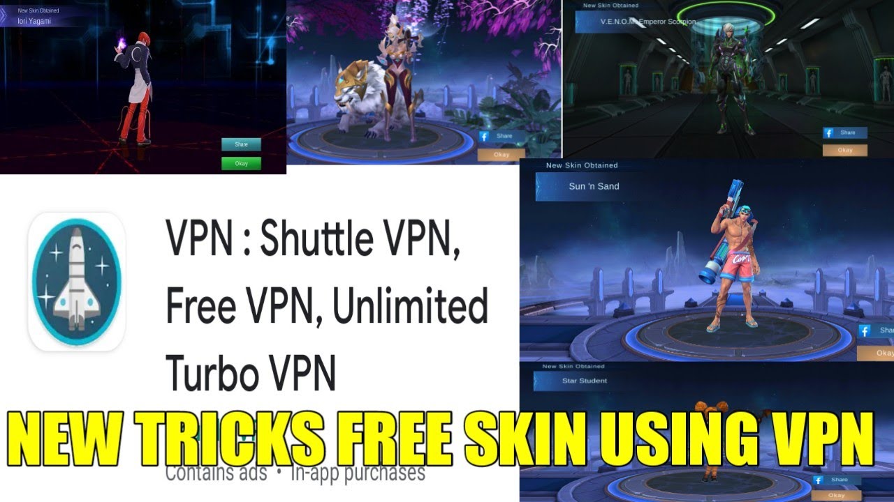 ML NEW TRICK USING SHUTTLE VPN FREE KOF SKIN YouTube