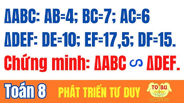 Cho ∆ABC và ∆DEF có kích thước các cạnh như hình dưới. Chứng minh ∆ABC∼∆DEF.
