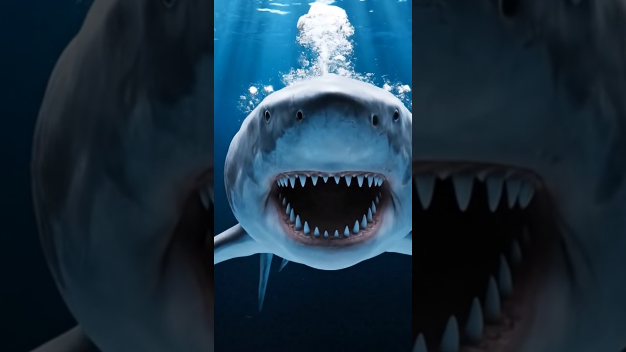 Shark Opens Jaws Scene