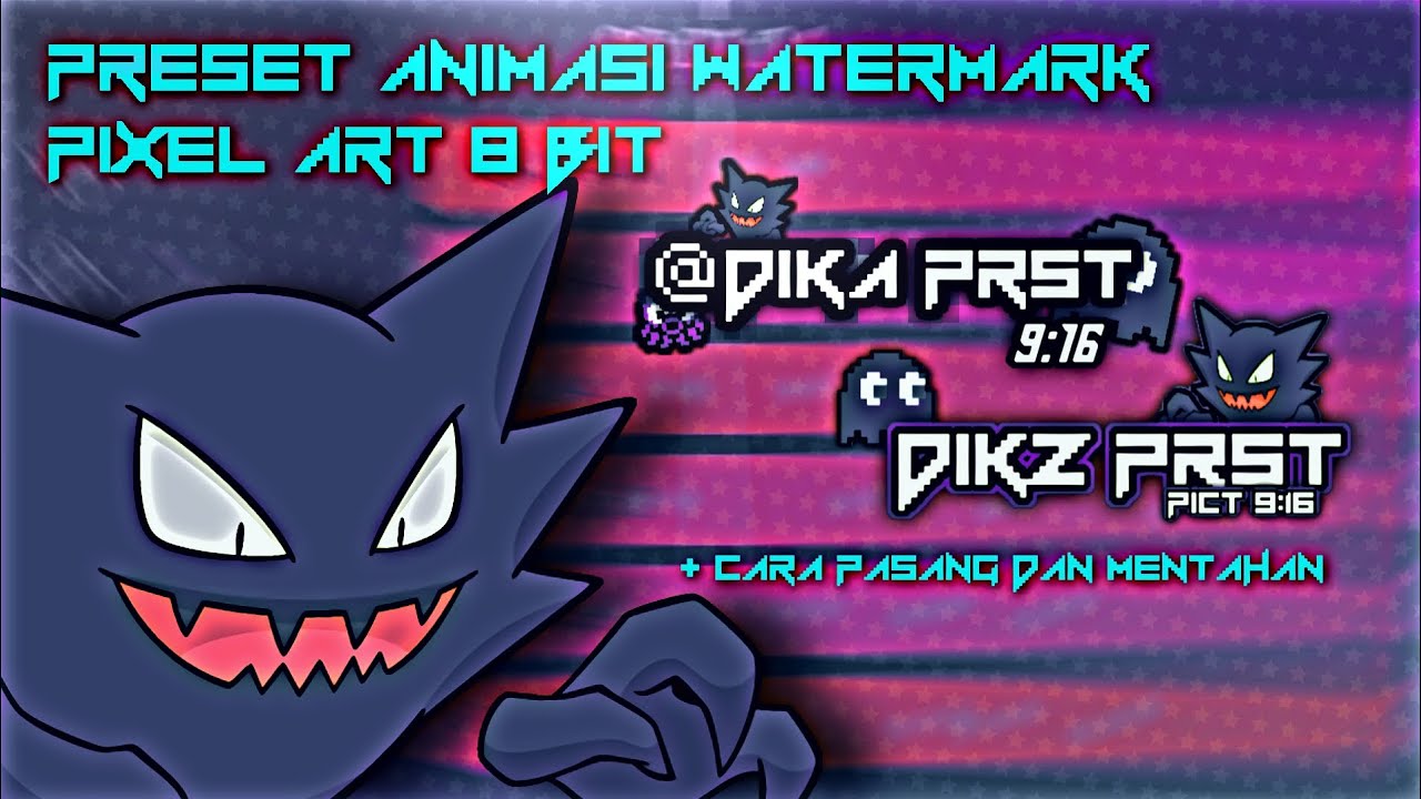 PRESET ANIMASI TEKS WATERMARK FONT PIXEL 8 BIT + CARA PASANG WM ALIGHT MOTION | PRESET WM 8 BIT
