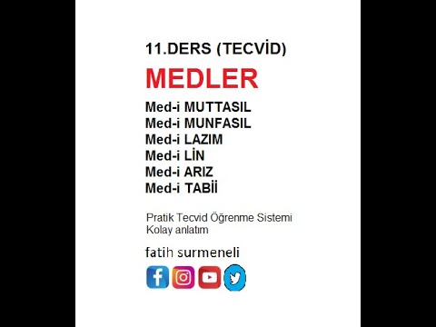 11.DERS (TECVİD): MEDLER (Med Çeşitleri) Kolay Anlatım - Pratik Tecvid Sistemi