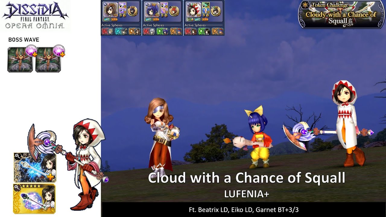 DFFOO GL (Cloudy with a Chance of Squall LUFENIA+) Beatrix LD, Eiko LD, Garnet BT+