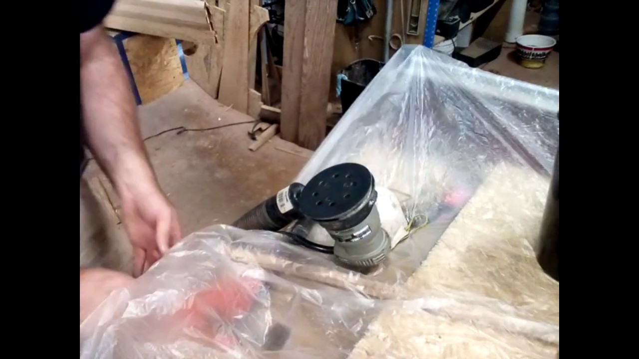 Sanding cedar strip canoe YouTube