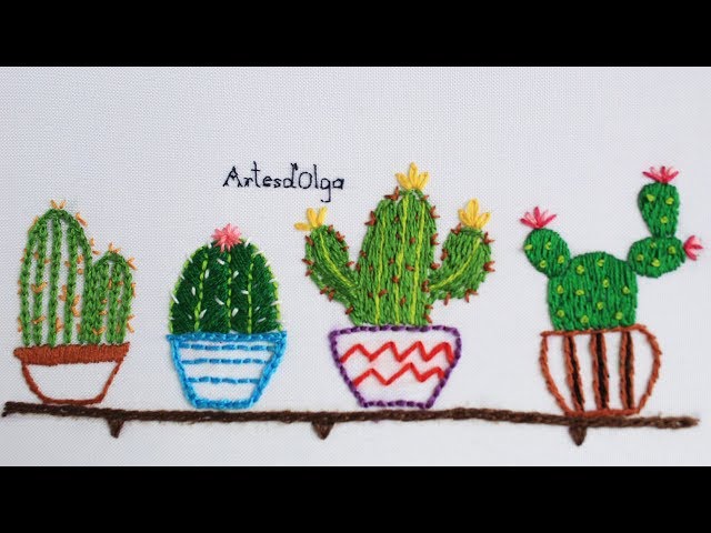 Cactus Bordados a Mano Paso a Paso | Cactus Embroidery