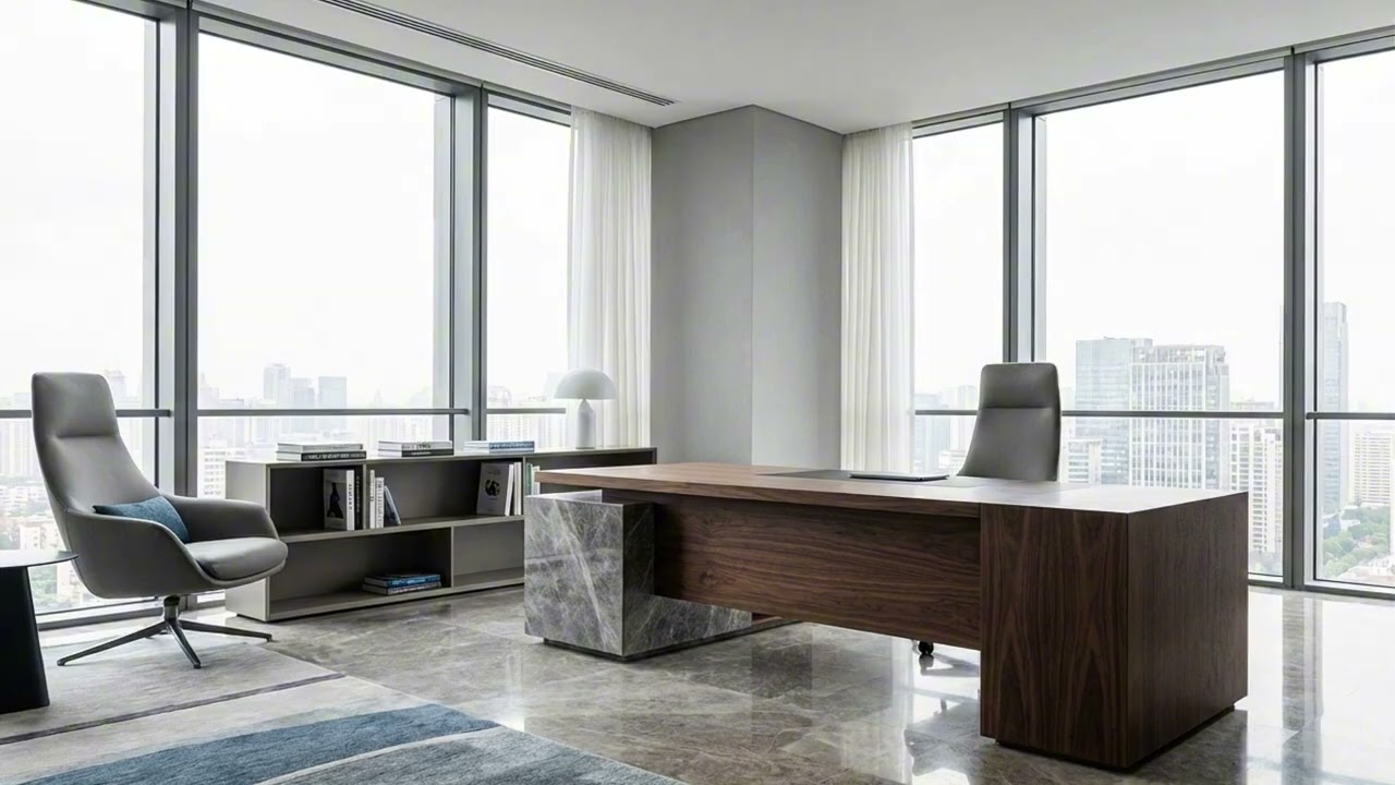Quiet Modern Office Space 🖥️ | Static Interior Wallpaper for Focus (4K)