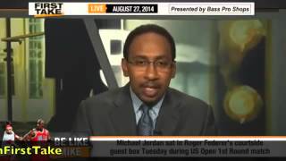 First Take   Michael Jordan Giving Tips To Roger Federer !