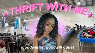 THRIFT WITH ME ♡ goodwill (racks) vs. goodwill outlet (bins)