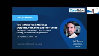 LIVE CPD Webinar: How to Make Team Meetings Enjoyable, Useful and Evidence-Based