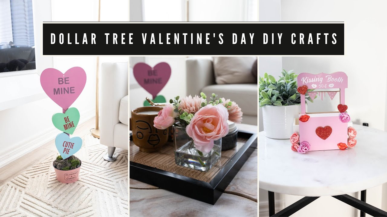 Dollar Tree Valentines Day diy Crafts | Easy High End VALENTINE'S Day ...