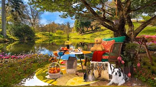 Summer Day Ambience - Relaxing Lakeside Picnic On A Beautiful Sunny Day With Calming Piano Music