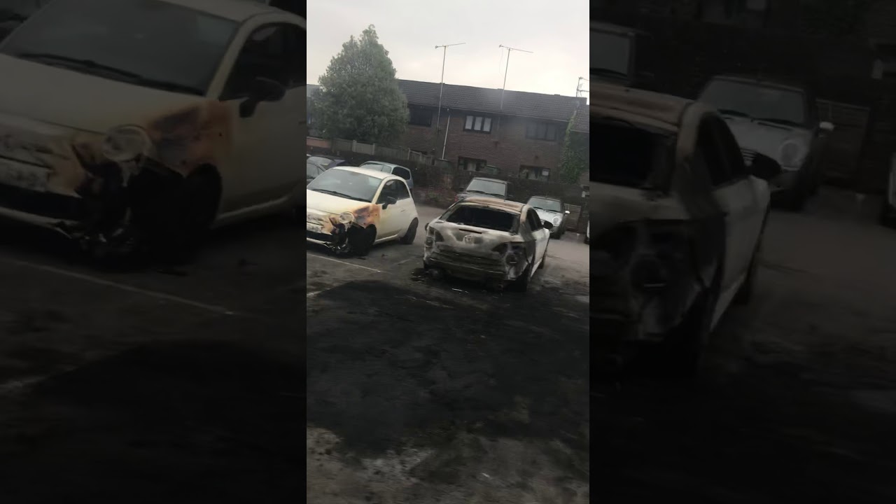 Liss Hampshire car fire damage in car park