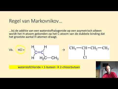 Video: Wat is de regel van Markovnikov, geef een voorbeeld?