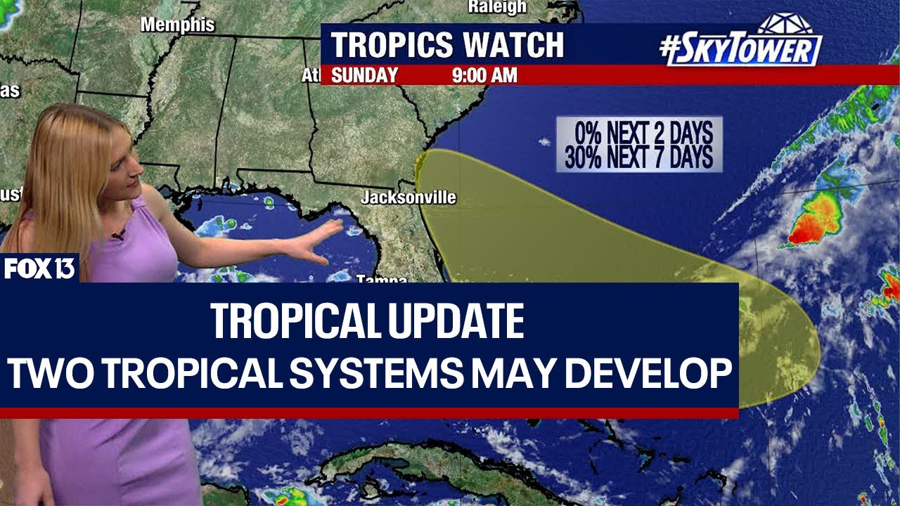 Two tropical disturbances may develop next week - YouTube