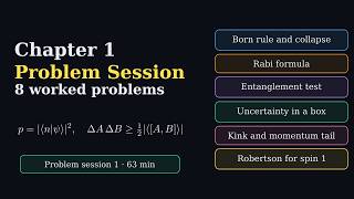 Information Quantum Mechanics Problem Session: 8 Worked Problems on Postulates, Dirac Notation and Uncertainty Update