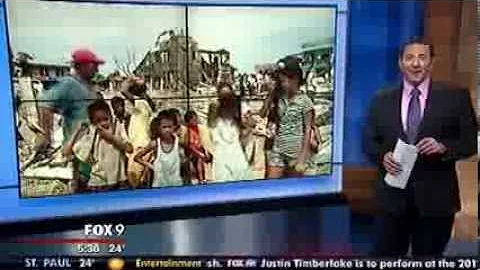 FOX9 News story on Philippine Typhoon Haiyan featu...