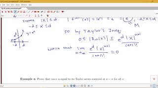 Famous Two examples on proving a function equals its Taylor series (Section 11.10, part 4) Profile