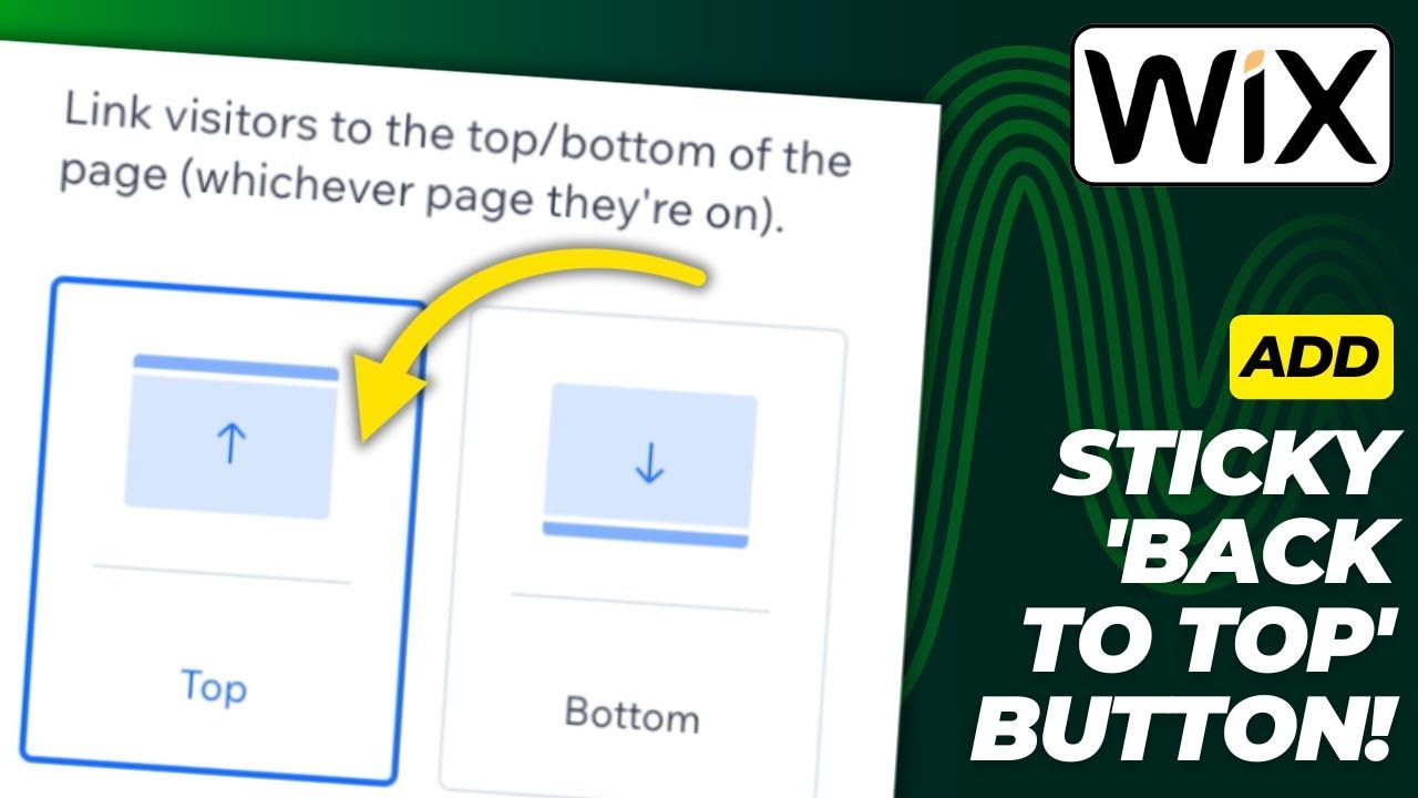 How To Add a ‘Back to Top’ Button on WIX (No Code!) | Make the Button ...