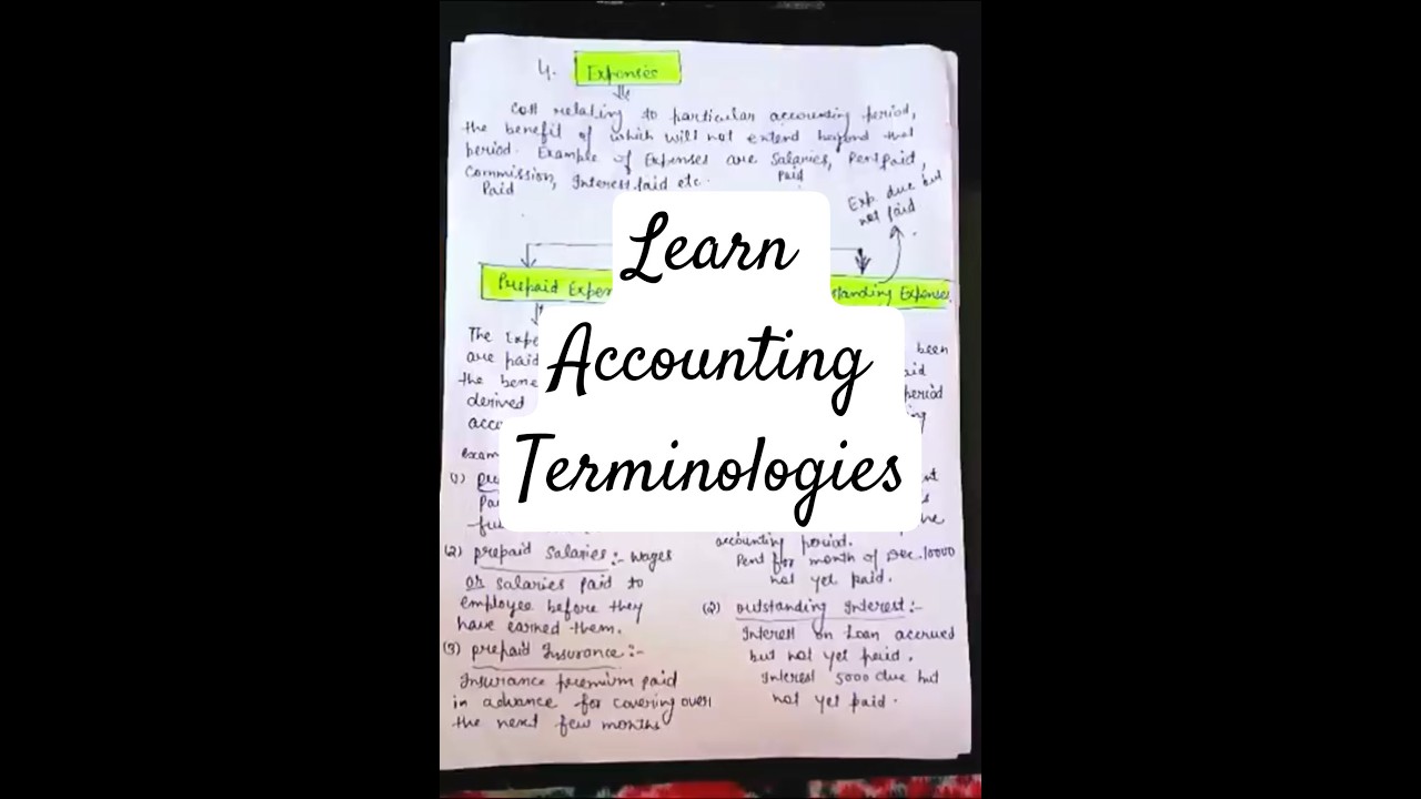 Expenses Accounting Terminology | B.Com & Class 11/12 | Quick Definition