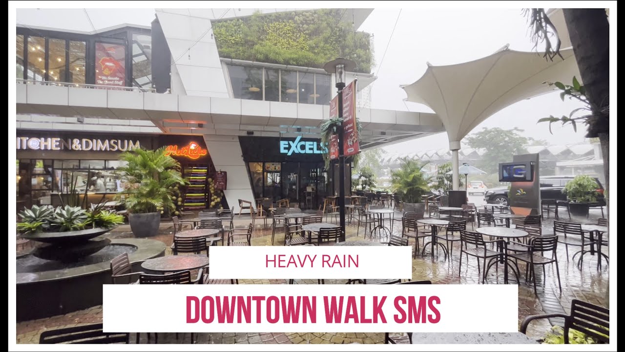 WALKING IN THE RAIN AT DOWNTOWN WALK SUMMARECON MALL SERPONG - YouTube