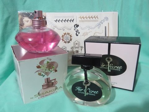 Вскрытие посылки, обзор на духи Shakira "S eau Florale" , Antonio Banderas "Her Secret"