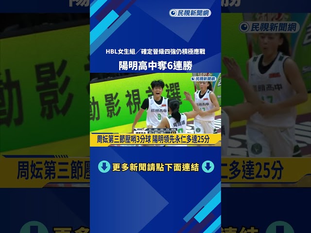 確定晉級四強仍積極應戰 陽明高中奪6連勝－民視新聞