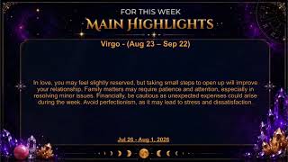 July 26 – August 1, 2026 ⚠️ DON’T START YOUR WEEK before watching this!| Your Weekly Predictions 🔮