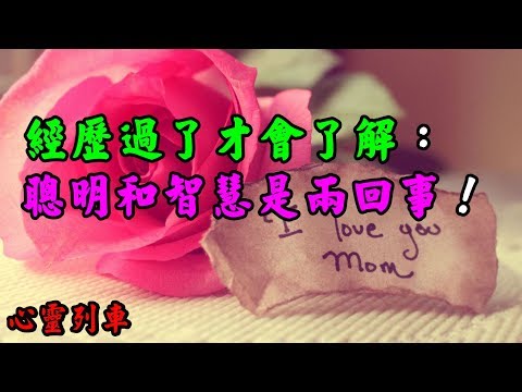 【心靈列車 】 經歷過了才會了解：聰明和智慧是兩回事：聰明是一種生存的能力，而智慧則是生存的一種境界。不吃虧的是聰明人；而能吃虧的是智者。聰明人知道什麼時候該出手；而智者知道什麼時候該放手。