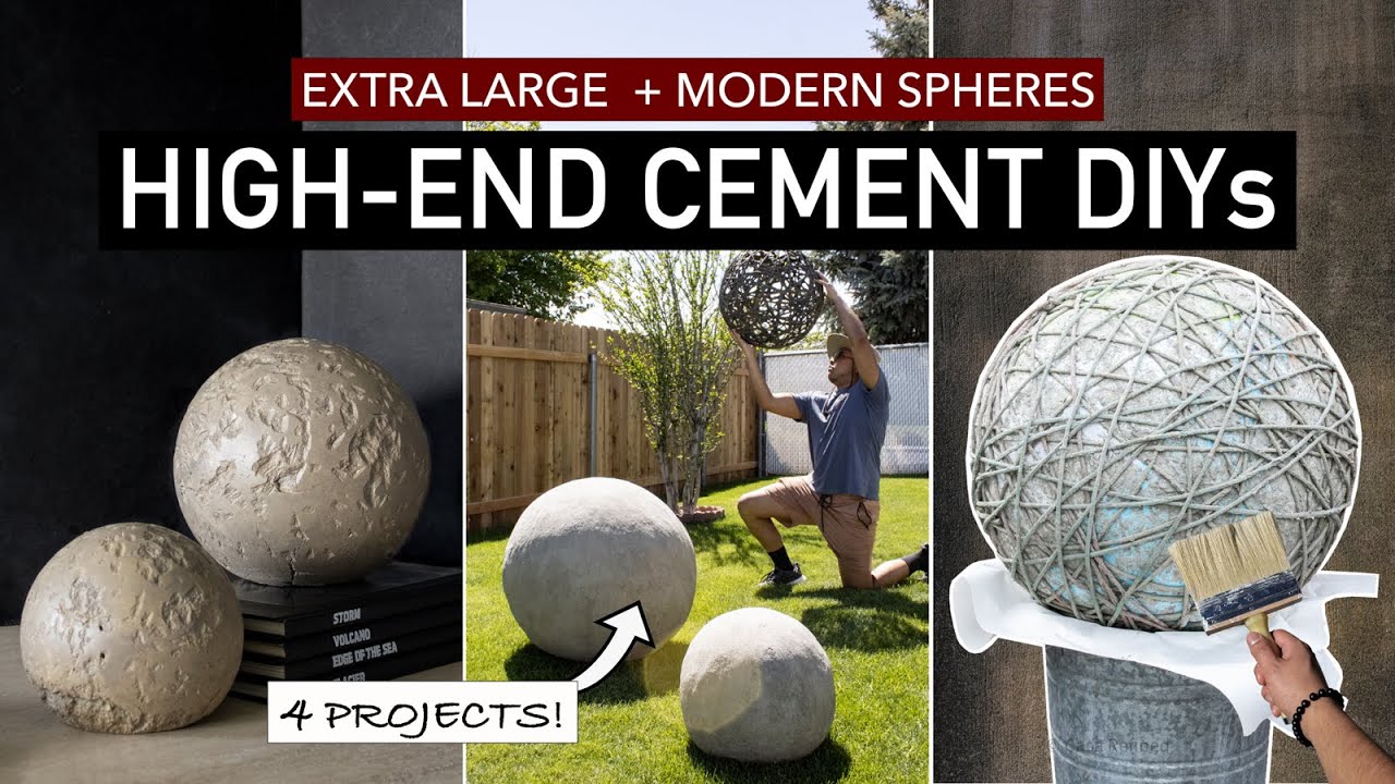 HIGH-END CONCRETE DIY DECOR - EXTRA LARGE CEMENT SPHERES (trying 4 methods)  