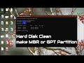 Hard Disk Clean and make MBR or GPT Partition For Windows 10 install || MBR or GPT Partition 2023