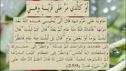 القران الكريم سورة البقرة الاية 259