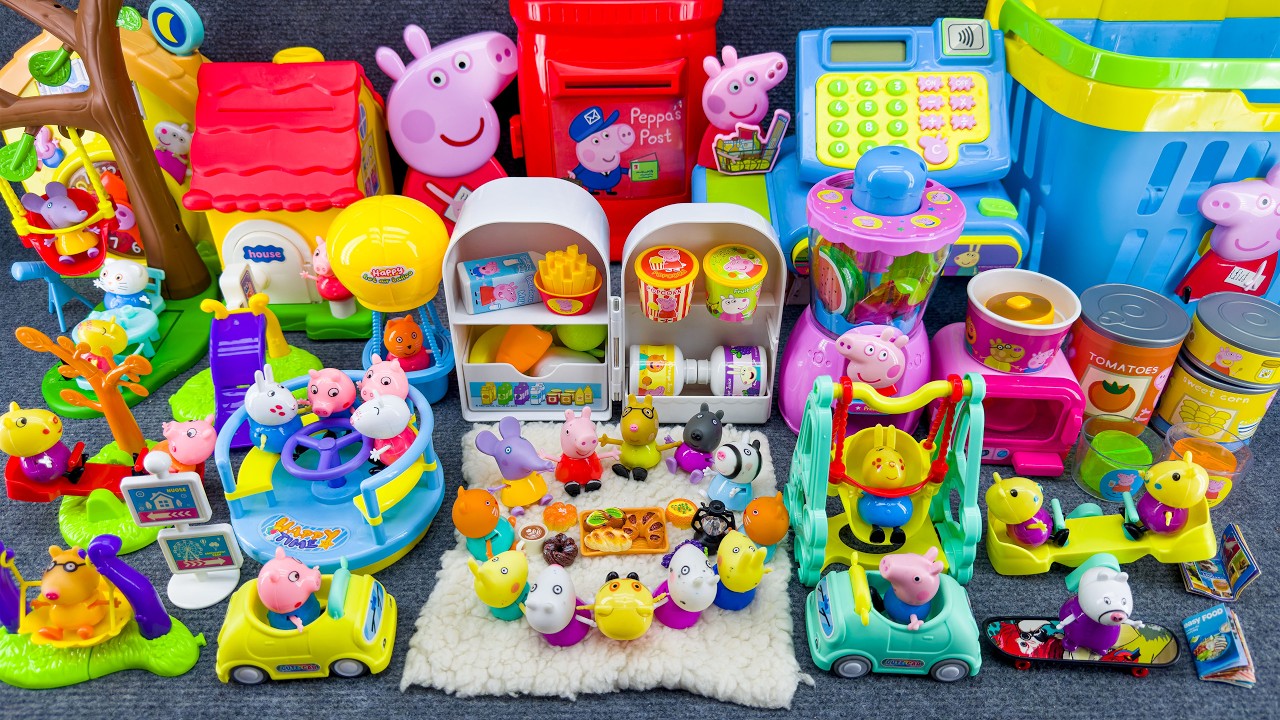 16 Minutes Satisfying Unboxing Peppa Pig Playset, Peppa Pig Mini World Toys ASMR Review