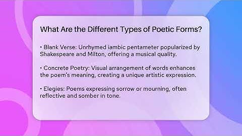 What Are the Different Types of Poetic Forms? - The Prose Path