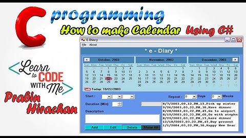 How to make Calender using C# (C言語でカレンダーを作成する方法)