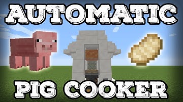 Minecraft Tutorial - Automatic Pig Cooker - Porkchop Farm - Compact(Minecraft 1.17+)