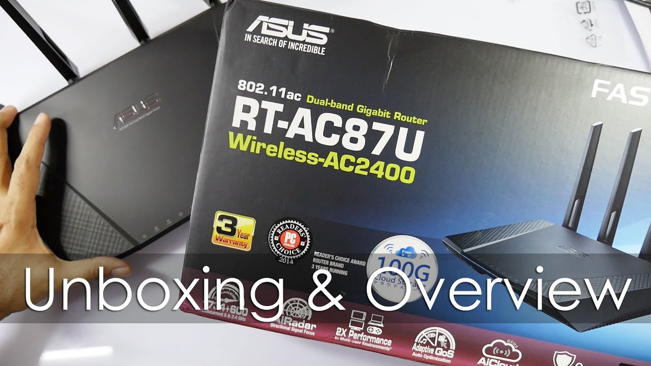 Asus RT-AC87U AC2400 High Performance WiFi Router Unboxing - YouTube