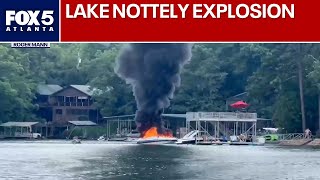 Boat burning after explosion on Lake Nottely | FOX 5 News