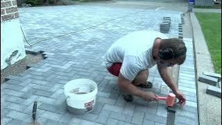 Paving a driveway with nordic pavers, charcoal colour range