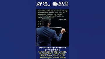 Problem on Normal Random Variable by Aditya Sir | ACE Online | ACE Engineering Academy