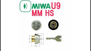 MIWA,美和ロック　U9MM　HSシリンダー　MCY-108