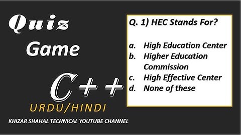 Quiz Game Project In C++ Projects With Source Code C++ Mini Projects For Beginners C++ Projects OOP