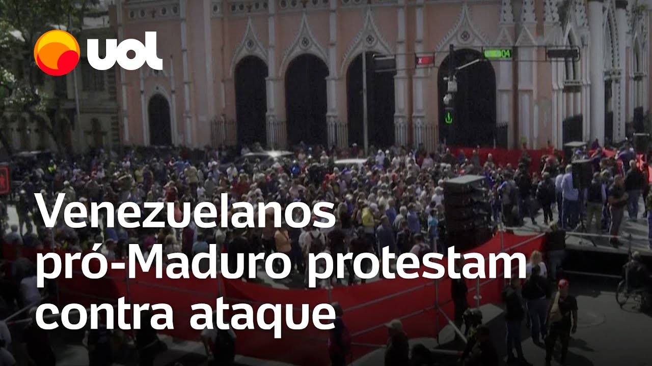 Venezuelanos pró-Maduro protestam em Caracas após ataque dos EUA e captura do presidente